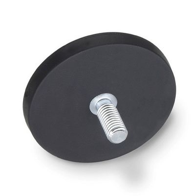 D88x8mm Runde Gummibeschichtete Magnetbasis mit Außennadel 45kg Zugkraft Runde Form