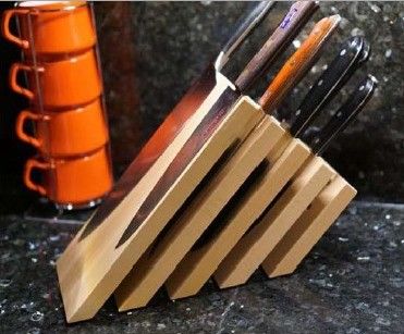 Personalisiertes Logo Nachhaltiges Holz Küchenmagnetisches Messer Blockhalter für Nachhaltiges