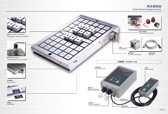 Individuelle Größe EPM Magnetische Arbeitshalterung 50 mm Pole Elektro Permanent Magnetische Chuck