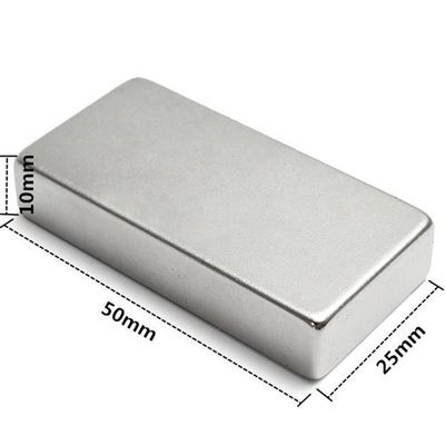 Maximale Arbeitstemperatur 60°C NdFeB-Magnet N52 Superstarker Block 50x25x10mm Neodym