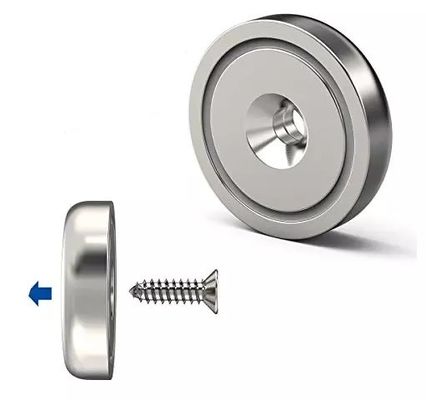5.5mm Schraubengröße Industriemagnet kundenspezifischer NeFeB-Töpfmagnet mit Countersunk Hole Ring