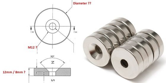 5.5mm Schraubengröße Industriemagnet kundenspezifischer NeFeB-Töpfmagnet mit Countersunk Hole Ring