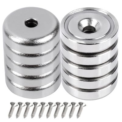 D20 MM 20 lbs NdFeB-Töpfmagnet mit gegenläufigen Löchern Gesamthöhe H 7,2 mm Löcher d1 4,5 mm
