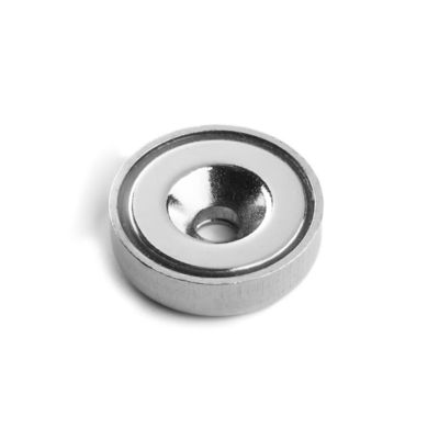 Super Power 25mm Becher Magnet mit Countersunk Loch Festigkeit ca. 19kg Loch d1 5,5mm