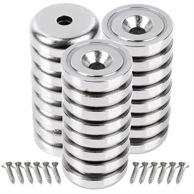 Super Power 25mm Becher Magnet mit Countersunk Loch Festigkeit ca. 19kg Loch d1 5,5mm