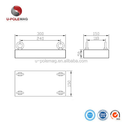 Industriemagnet Permanenter NdFeB-Magnet mit ISO9001 2000 System und aufgehängter Platte