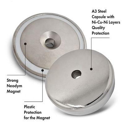 75 kg Kraft Neodymium NdFeB Flachpot Magnet mit Countersunk Montage Loch D48x10.8mm