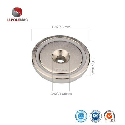 75 kg Kraft Neodymium NdFeB Flachpot Magnet mit Countersunk Montage Loch D48x10.8mm