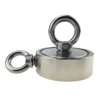 D75mm 200 kg Ziehkraft Doppelseitig Rundes Starkes Magnetische Fanggerät Rettungsmagnet mit Haken