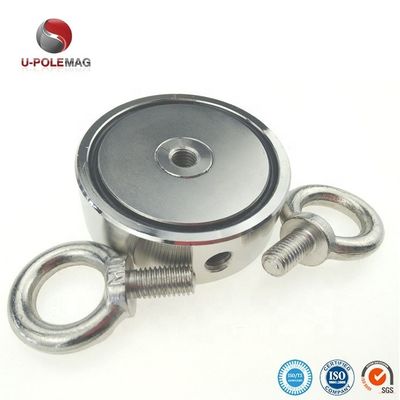D75mm 200 kg Ziehkraft Doppelseitig Rundes Starkes Magnetische Fanggerät Rettungsmagnet mit Haken