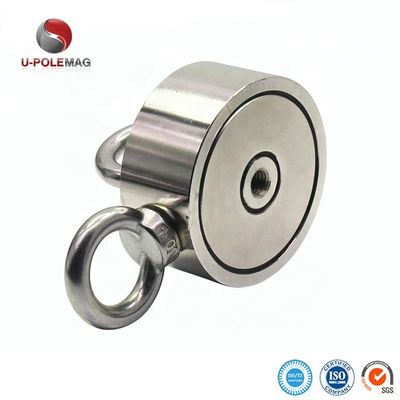 D75mm 200 kg Ziehkraft Doppelseitig Rundes Starkes Magnetische Fanggerät Rettungsmagnet mit Haken