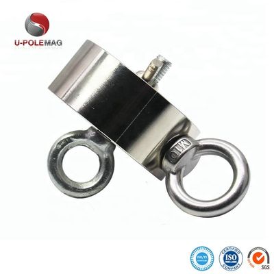 D75mm 200 kg Ziehkraft Doppelseitig Rundes Starkes Magnetische Fanggerät Rettungsmagnet mit Haken