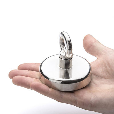 A3-Stahl-NdFeB-Magnet 148 LBS 67 KG Zugkraft D48mm Seltenerd-POT-Magnet mit Augenschrauben