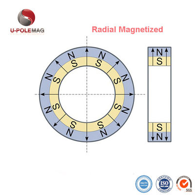 Goldbeschichteter Radialmagnetisierter Neodymium-Ringmagnet für industrielle Anwendungen