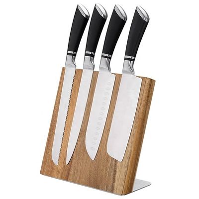 Acacia Holz Magnetische Messerorganisierer Universalblock für Messer Schere 235x110x35mm