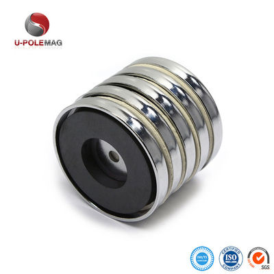 ISO/TS16949 2002 Zertifizierter D80mm Ferrit-Tasse Magnethalter mit Countersunk-Loch D6mm