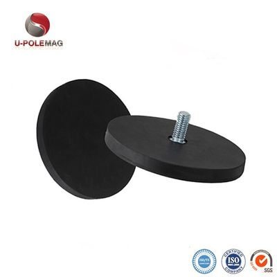 D88x8mm Runde Gummibeschichtete Magnetbasis mit Außennadel 45kg Zugkraft Runde Form