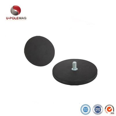 D88x8mm Runde Gummibeschichtete Magnetbasis mit Außennadel 45kg Zugkraft Runde Form