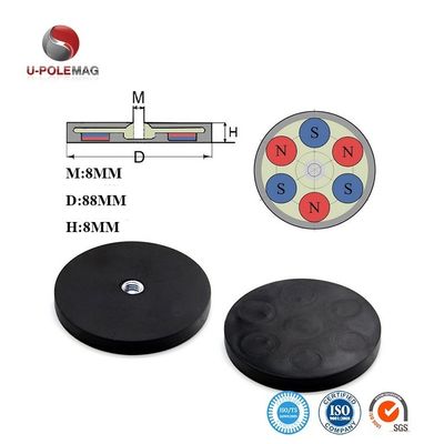 Stärker Zug Neodym Gummi beschichtet Topf Magnet mit M4 inneren Gewinde Schieberegelung