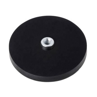 80°C Kautschukbeschichteter NdFeB-Töpfermagnet mit Tapped Pin und Schneidservice