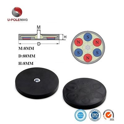 M6 M8 Gummibeschichteter Topfmagnet für Schwerlastanwendungen