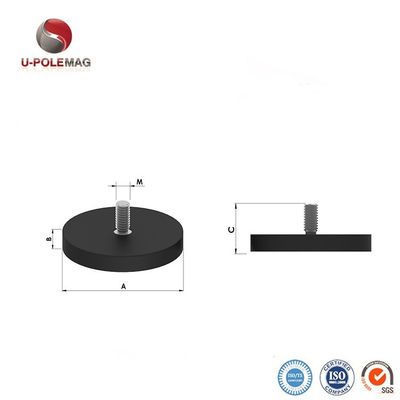 Neodym-Magnet-Gummi-Kesselmagnete mit und kundenspezifischer Verpackung und M6 M8 Gewindelöcher