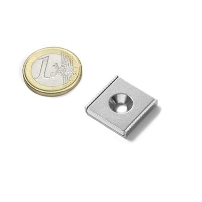 NdFeb Block Magnet Stahlkanal POT mit 1 Countersunk Loch für die Industrieverarbeitung