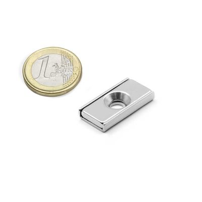 NdFeb Block Magnet Stahlkanal POT mit 1 Countersunk Loch für die Industrieverarbeitung