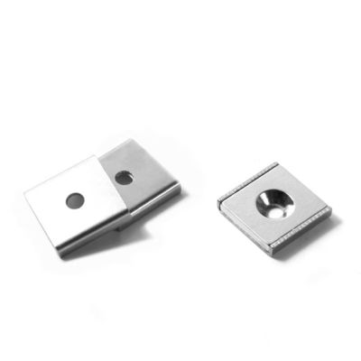 NdFeb Block Magnet Stahlkanal POT mit 1 Countersunk Loch für die Industrieverarbeitung