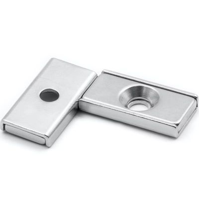 NdFeb Block Magnet Stahlkanal POT mit 1 Countersunk Loch für die Industrieverarbeitung