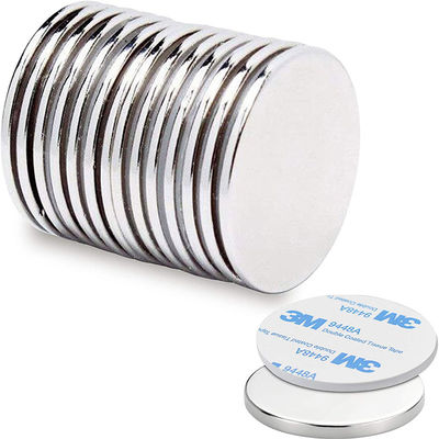 Dauerhaftes NdFeB-Material Superstarke runde Scheibe N52 Neodym-Magnet mit 3M-Klebstoff