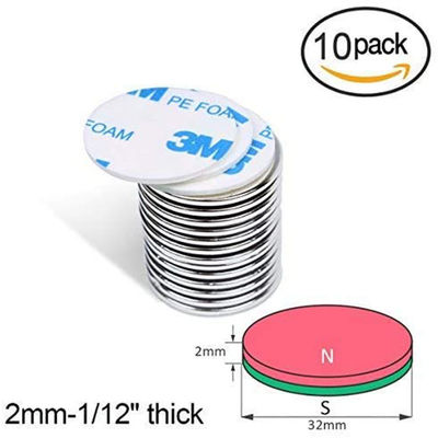 Dauerhaftes NdFeB-Material Superstarke runde Scheibe N52 Neodym-Magnet mit 3M-Klebstoff