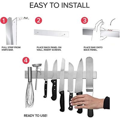 Edelstahl Wand magnetische Messerhalter für die Heimküche 8' '-24 Zoll Messer Set