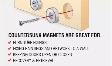 Anpassbarer NdFeB N52 Disc Seltener Erden Neodymum Countersunk Magnet D16*d6.5*d3.5*5mm