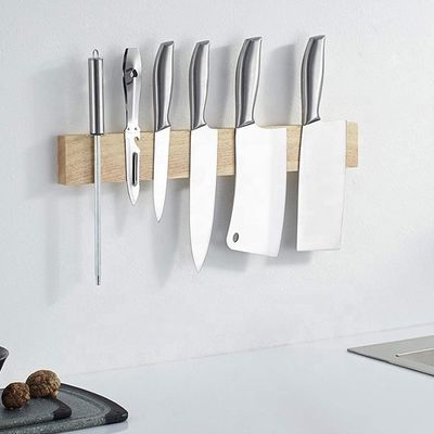 Umweltfreundliche 16 Zoll Magnetische Messerstreifen Gummi Holz Küchenmagnethalter für Wand