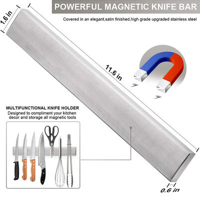 12 Zoll magnetisches Messer Streifen Logo Seidendruck oder Laser Metall magnetisches Wandmesser Halter