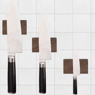 Nachhaltiges Holz Magnetmesser Halter für Wand STRONG Neodym Magnete Klebeband