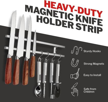 Moderne Küche Block Tube Edelstahl magnetische Messerhalter mit Hanger Haken