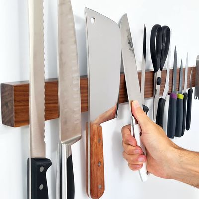 Magnetische Messerhalter aus Walnussholz für die Wand