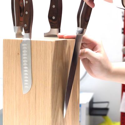 Holzferrit Magnet 360 Drehbares Messer Blockhalter Rack mit magnetischen Ständen-Walnuss
