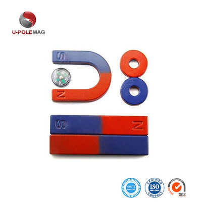 ISO14001 2004 zugelassener rot-blauer U-förmiger Hufeisenmagnet für Bildungsaktivitäten