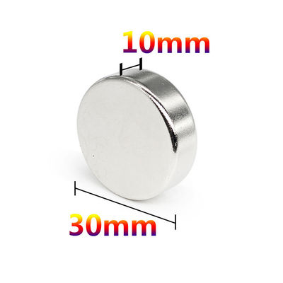 Kraftvoller Seltene Erden-NdFeb-Magnet Permanent N52 Achsalkreisförmig Neodym-Magnete D30x10mm