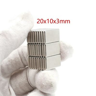 Rechteckiger dünner Magnet 20x10x3mm 3,3 kg Kraft für maximale Arbeitstemperatur 80 Grad