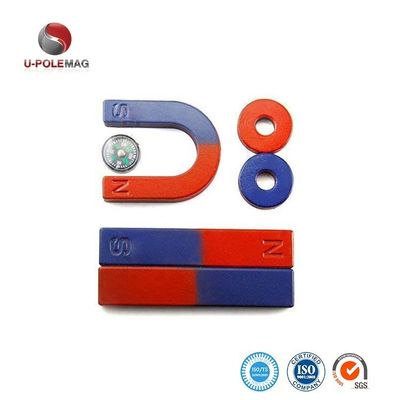 7.3g/cm3 Dichte Rotblau bemaltem Pol U-förmiger Hufeisenmagnet für Lehrmaterialien