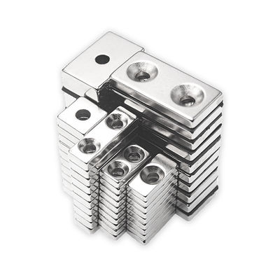 10000 Gauss N52SH Starker Blockmagnet mit 2 Gegengesunkenen Löchern Neodym NdFeB Material