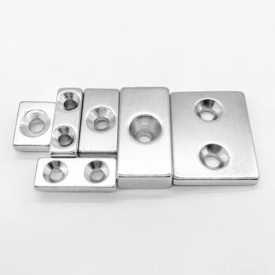 10000 Gauss N52SH Starker Blockmagnet mit 2 Gegengesunkenen Löchern Neodym NdFeB Material