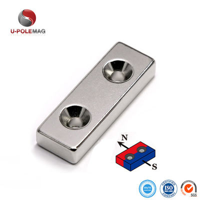 10000 Gauss N52SH Starker Blockmagnet mit 2 Gegengesunkenen Löchern Neodym NdFeB Material